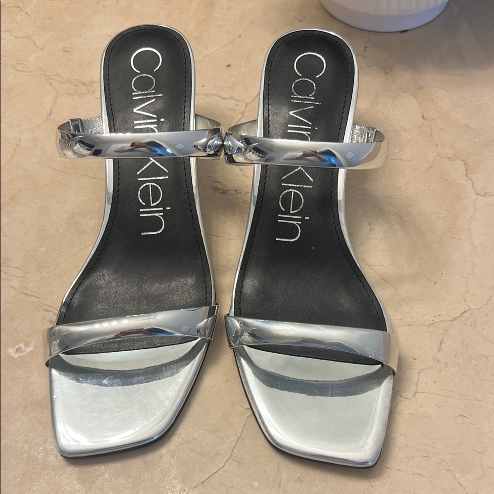 Calvin Klein silver Kenza Sandals